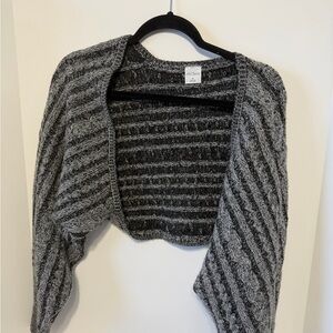 Wild Fable Black and Gray Striped Shrug
